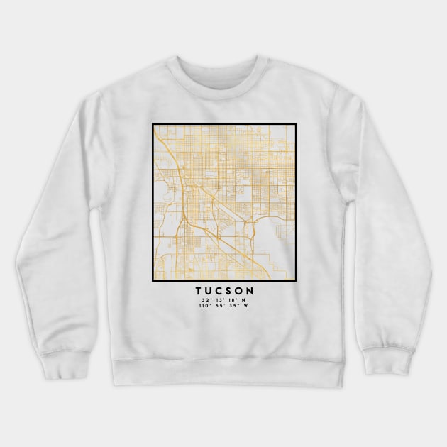 TUCSON ARIZONA CITY STREET MAP ART Crewneck Sweatshirt by deificusArt